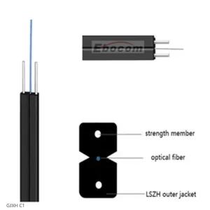 Wholesale Indoor FTTH fiber optic cable drop cable single mode GJXH 2 core 4 core ftth 1km communication networking wire from china suppliers