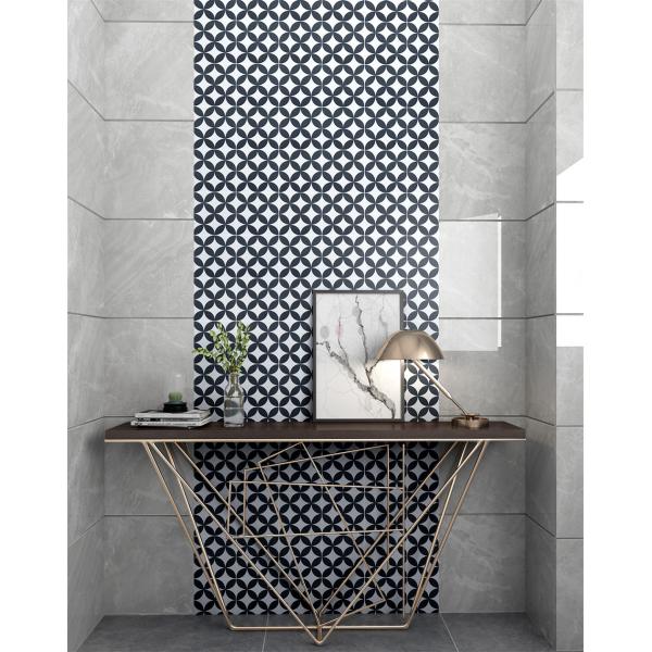Black and White 20x20cm Ceramic Rustic Tile for Indoor Floor