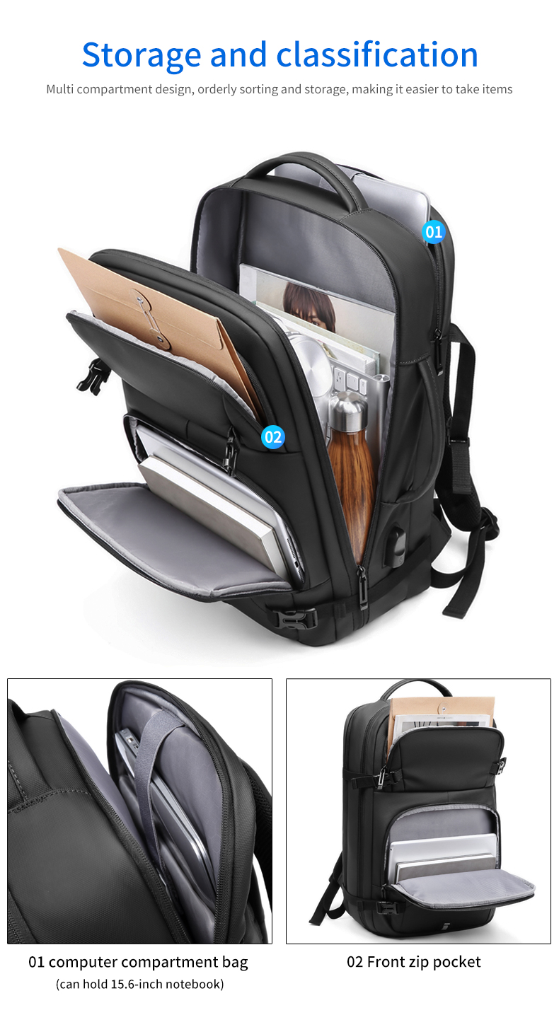 Factory wholesale OEM customized new travel backpack men's waterproof business Laptop Backpack for men