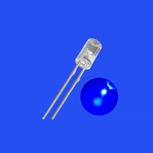 Wholesale LED Flashing 4mm 0.5Hz 1/2 Duty Cycle Blue Color 460-470nm 600mcd 80deg Concave Shape Flangeless Head Blinking LED from china suppliers