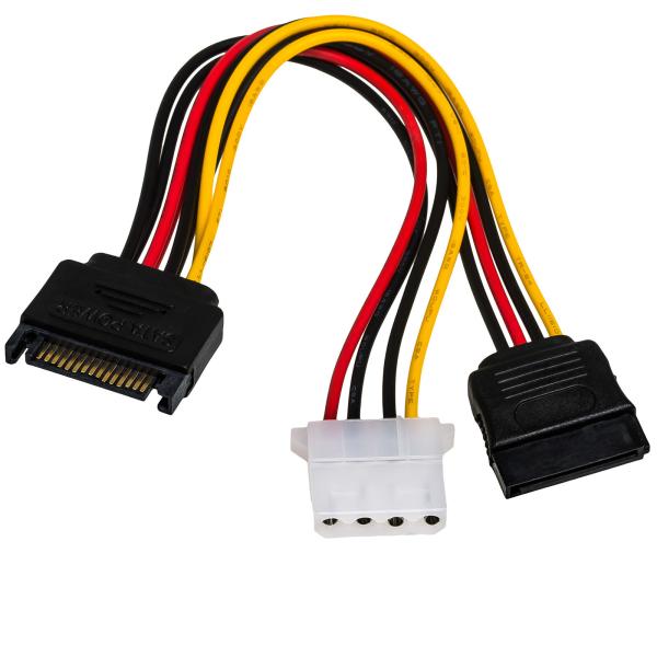18AWG Power Cable Cord 15 Pin SATA Male To 4 Pin IDE Molex female For Motherboar