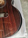 Solid mahogany wood left handed grand cutaway acoustic guitar jumbo size