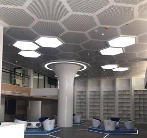 Wholesale 462x462x462x462x462x462 Perforated Aluminum Metal Ceiling Hexagonal Ceiling Tile With White Color from china suppliers