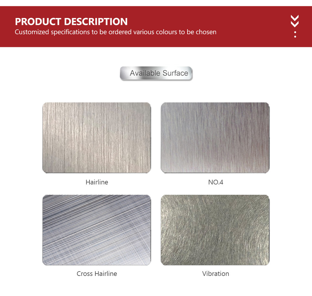 Vibration Finish Decorative SS Sheet Color With PVC Film Coated Stainless Steel Plate 304