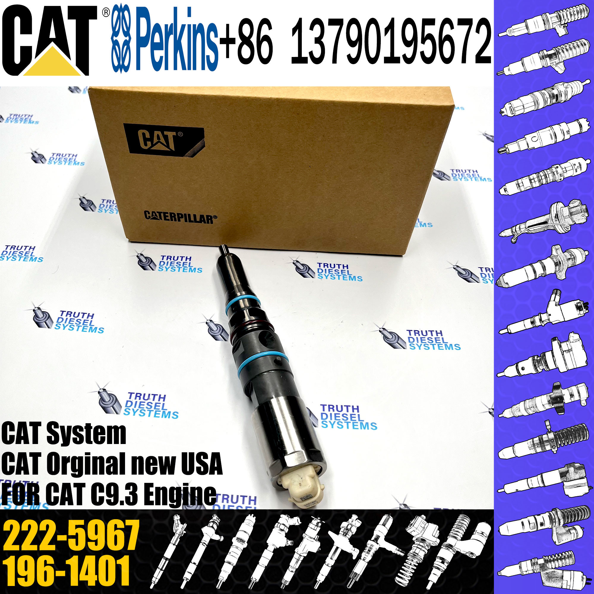 Diesel Common Fuel Rail Engine Injector 169-7408 171-9704 222-5967 196-1401 232-1175 222-5966
