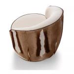 Stainless Steel Leather Swivelling Sofa Chair For Hotel Rooms