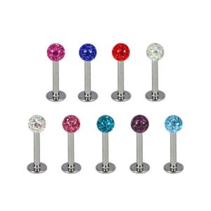 Wholesale Multiple Colors Vertical Labret Piercing Jewelry 16 Gauge Shiny Screw Balls from china suppliers