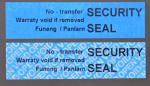 Matte Blue Tamper Proof Seal Security Sticker 56um 1mil Non-Transfer Tamper
