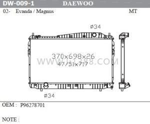 Wholesale Evanda / Magnus'02-06 Replacement Aluminum Radiator At/PA26 Di 13000 from china suppliers