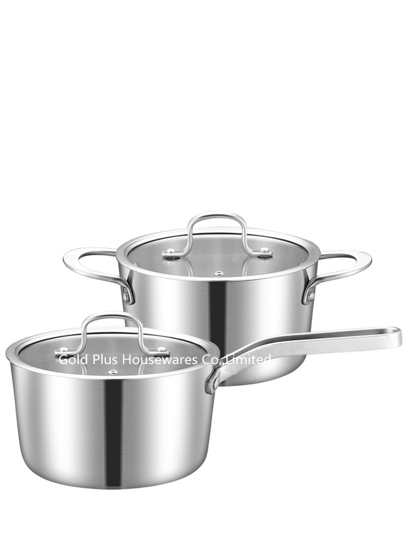 16cm Restaurant Cooking Stainless Steel Milk Pot Smooth Edge