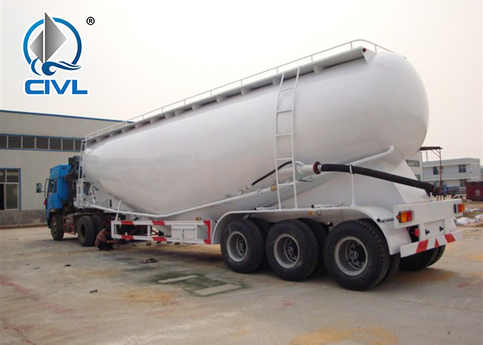 3 AXLES Large Construction Site Bulk Cement Tank Semi Trailer Trucks With #50 / #90 Fifth Wheel
