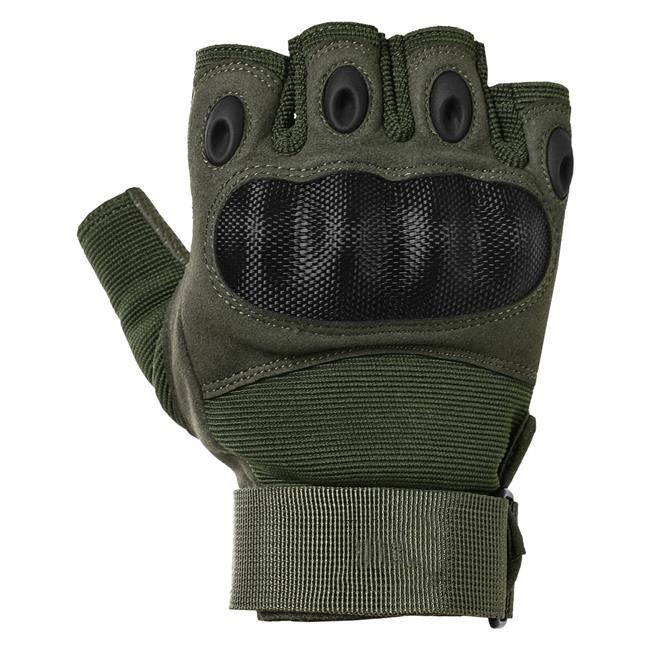 Flexible Fingerless Tactical Combat Gloves Debossed Polyurethane
