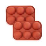 Food Grade LFGB Approved Silicone Semicircle Mold , Silicone Chocolate Mold Six
