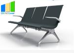 Blue Aluminum Alloy PU Leather 5 Seaters Bank Airport Waiting Chairs