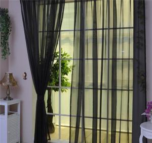 China 2 Piece Tulle Voile Custom Window Curtains Drape Panel For Living Room Decoration on sale