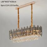 Modern chandelier for living room round bedroom Smoky grey postmodern chandelier