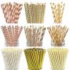 Buy cheap Striped Dot Drinking Compostable Rose Gold Paper Straws from wholesalers