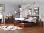 Luxcury Upholstery Headboard with Storage Bedstead Box in Solid Wood Furniture