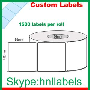 Wholesale Thermal Transfer Labels 102mmX99mm/1 Plain Transfer Roll Permanent, 1,500Lpr, 76mm core from china suppliers