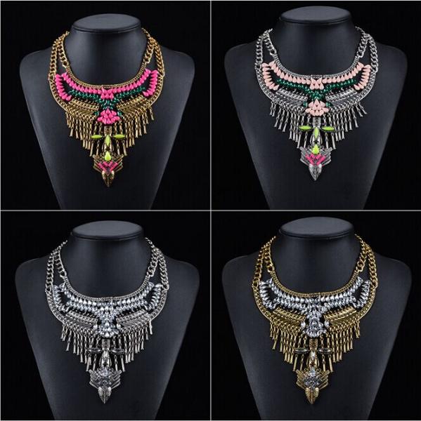 2015 new design hot sale factory wholesale fashion statement necklace, OEM