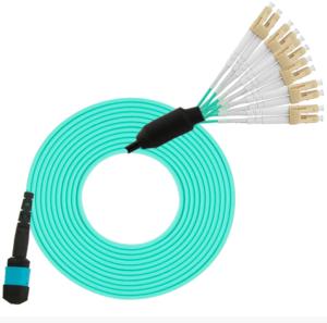 Wholesale 10G 40G Fiber Optic Cable Patch Cord Assembly MPO To LC OM3 Breakout from china suppliers