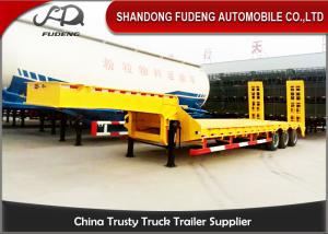 China 3 Axles Low Bed Semi Trailer Sale  In  Africa 50 Ton With Ramp 12 Wheelers on sale