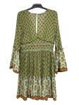 Green Large Size Ladies Clothes Outsize Womens Clothing With Flare Sleeve And