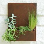 Wall mounted weathering steel decorative small flower pot