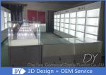 Glossy White Jewelry Display Showcases Fully With Led Lights Locks Enclosed