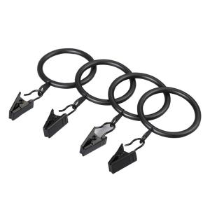 Wholesale Curtains Hanging Iron Metal 35mm Curtain Rod Rings With Clips from china suppliers
