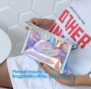 Wholesale Hologram Zipper Pvc Cosmetic Bag, Hologram Zipper Pu Cosmetic Bag,co-Friendly, Water Proof, Stitching/heat sealing/print from china suppliers
