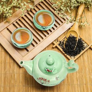 Wholesale Kung Fu Tea Cup Set Porcelain Gongfu Tea Set 6.7oz With Bamboo Tray from china suppliers