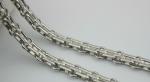 Fashionable classical high quality light gold 12 mm width three rows metal chain
