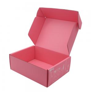 China Personalised Corrugated Cardboard Empaques Para Envios Custom Size Hot Pink Shipping Boxes And Bag on sale