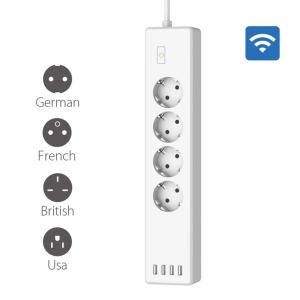 Wholesale 10A German French British Us Type Power Energy Monitor Outlet Wi-Fi USB Socket from china suppliers
