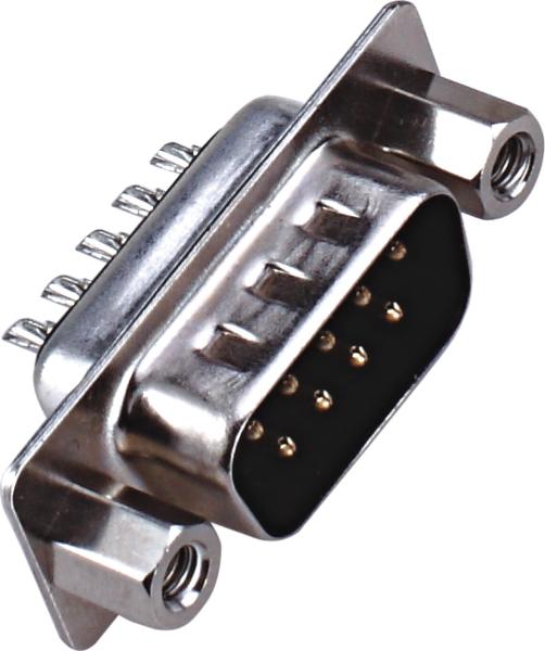 Black Male D Sub Connector 9 Pin Fireproof Antioxidant For Information