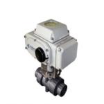 Electric 2 Inch Plastic Ball Valve PVC Chemical Resistant Straight Through Type