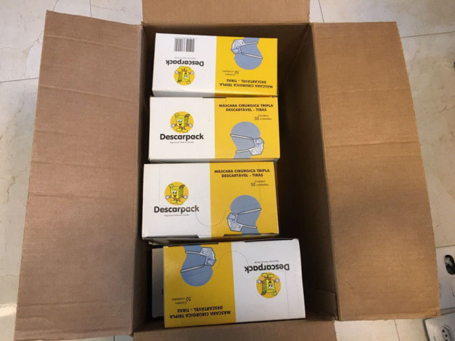 Descarpack Triple Disposable Mouth Mask , Disposable Face Mask Bacterial Filtration