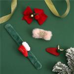 Christmas Slap Bracelets Kids Hair Bow Clips Barrettes Hairpin 43g With Santa