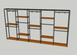Metal Tube Wooden Shelf Garment Display Stands For Chain Stores Easy Assembly