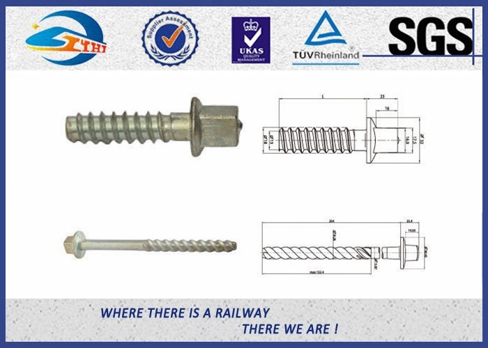 Head Forming DIN Standard Railway Sleeper Screws With Plain Oiled