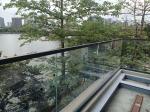 Outdoor Deck Frameless Glass Railing System With Handrail On Glass Top