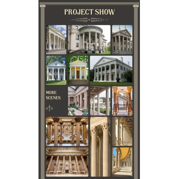White Marble Man Statue Column Natural Stone Roman Columns Pillar Decorative Classic Building Design Luxury