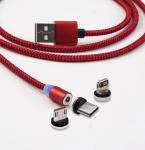 Multiple Connector Magnetic Charging Cables OD3.2mm Interchanged Easily