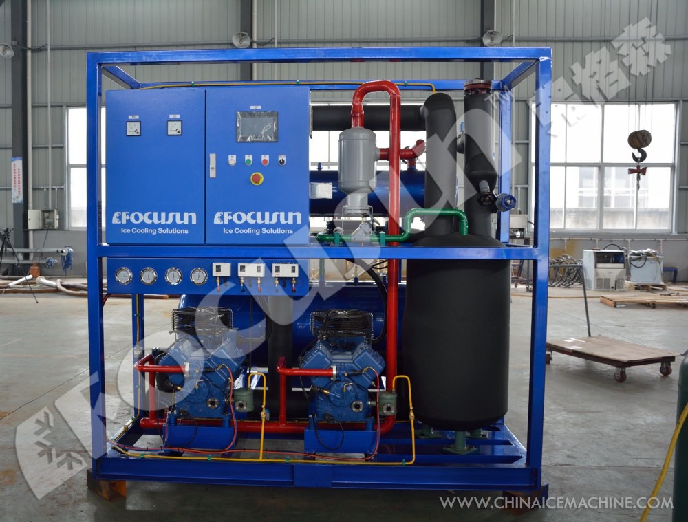 Bitzer Compressor 12000 KG Direct Refrigeration 40 HQ Containerized Block Ice Machine