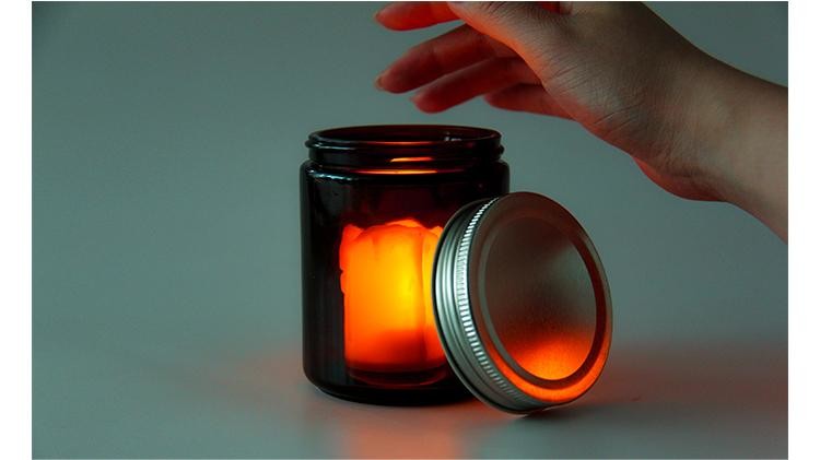 Wide Mouth Amber Glass Candle Jars 30cl 250ml with Wooden Lids