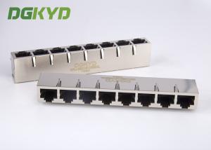 Wholesale Shield Right Angle 1X8 Port Ganged RJ45 Multiple Port Connectors Black from china suppliers
