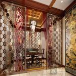 bronze color Metal Room Divider Screen Partition for hotel room decoration