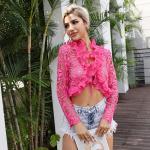 Feminine Charm Lace Blouse With Slim Fit For Special Occasions Lace Blouses
