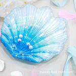 Handmade Unique Shell Glass Tableware Glass Fruit Plate For Wedding